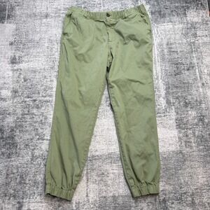 BearBottom Pants Mens XL Green Jogger Chino Cotton Elastic Waist Stretch 33x28
